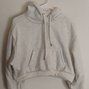 Dazy Gray Crop Hoodie with Long Sleeves Size Large